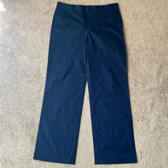 Ralph Lauren Navy Blue Wide/Straight Leg Trouser Chino Pants - Picture 1 of 8